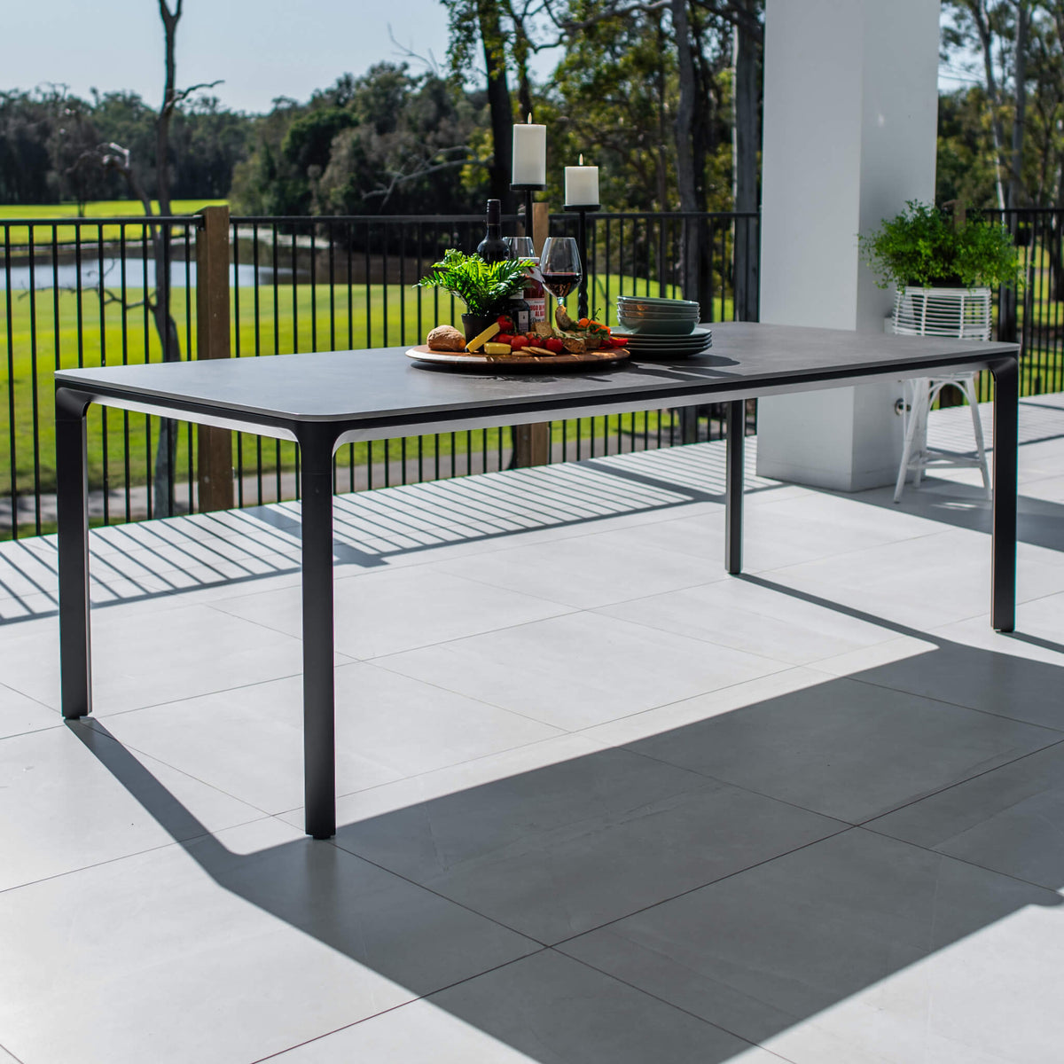 best-outdoor-furniture-York - (220x100) - Outdoor Dining Table #color_BLACK-GREY