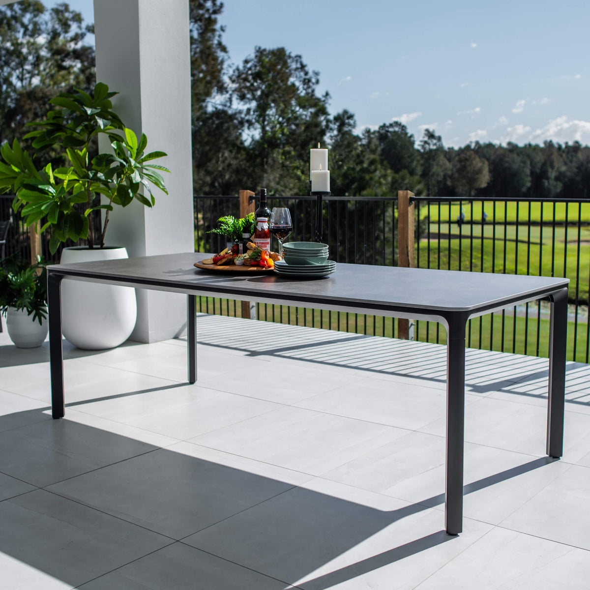 best-outdoor-furniture-York - (220x100) - Outdoor Dining Table #color_BLACK-GREY