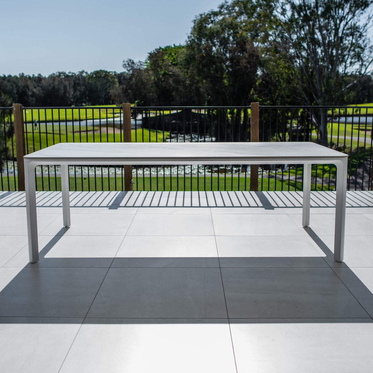 best-outdoor-furniture-York - (220x100) - Outdoor Dining Table #color_WHITE-MARBLE