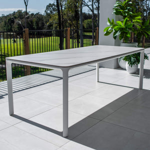 best-outdoor-furniture-York - (220x100) - Outdoor Dining Table #color_WHITE-MARBLE