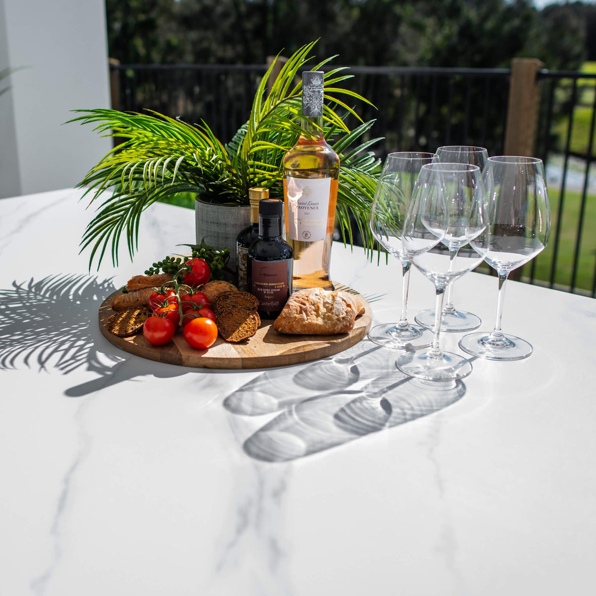 best-outdoor-furniture-York - (220x100) - Outdoor Dining Table #color_WHITE-MARBLE