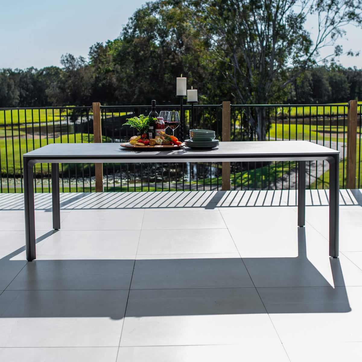 best-outdoor-furniture-York - (220x100) - Outdoor Dining Table #color_BLACK-GREY