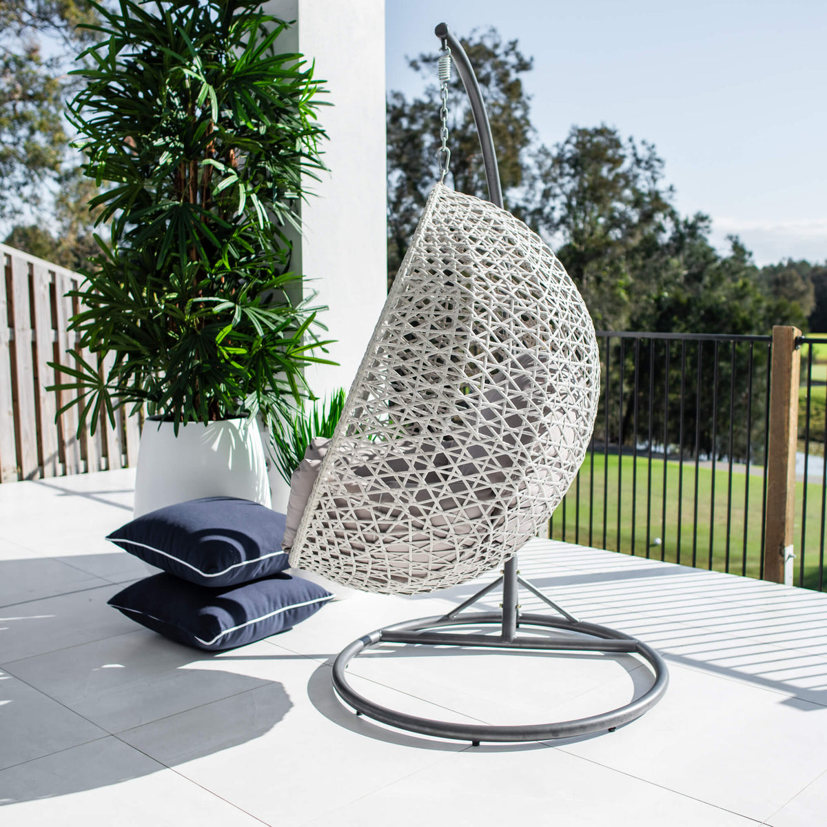 best-outdoor-furniture-Hanging Pod Chair - Outdoor Hanging Chair #color_GREY