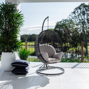 best-outdoor-furniture-Hanging Pod Chair - Outdoor Hanging Chair #color_BLACK