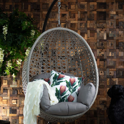 Outdoor Hanging Pod Chair Grey