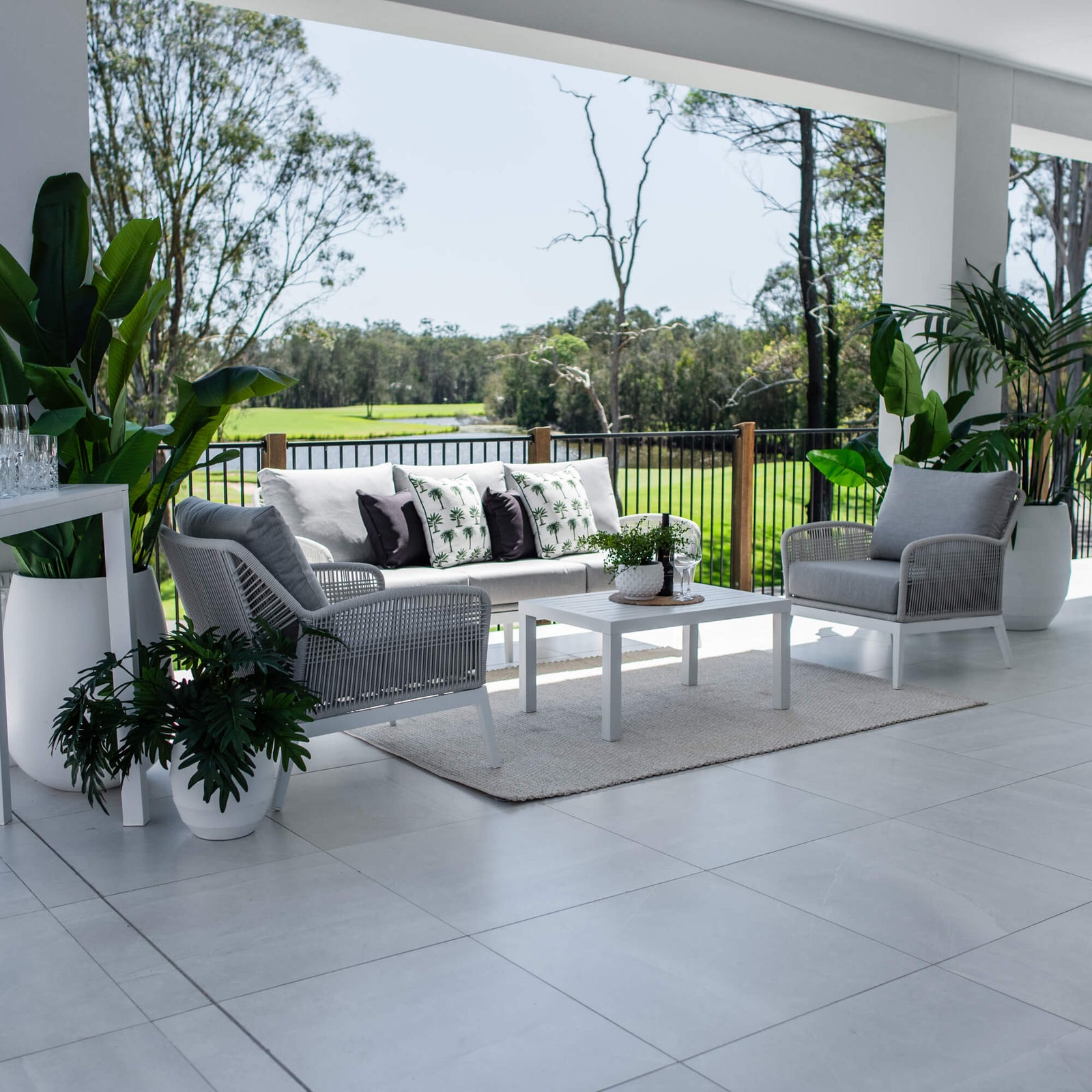 best-outdoor-furniture-Bella Rope 3 - 4pce - White/Grey Outdoor Lounge Setting #color_WHITE