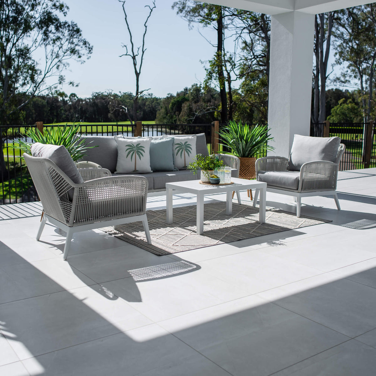 best-outdoor-furniture-Bella Rope 3 - 4pce - White/Grey Outdoor Lounge Setting #color_WHITE