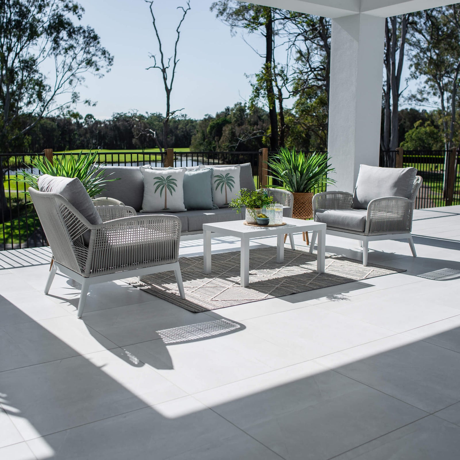 best-outdoor-furniture-Bella Rope 3 - 4pce - White/Grey Outdoor Lounge Setting #color_WHITE