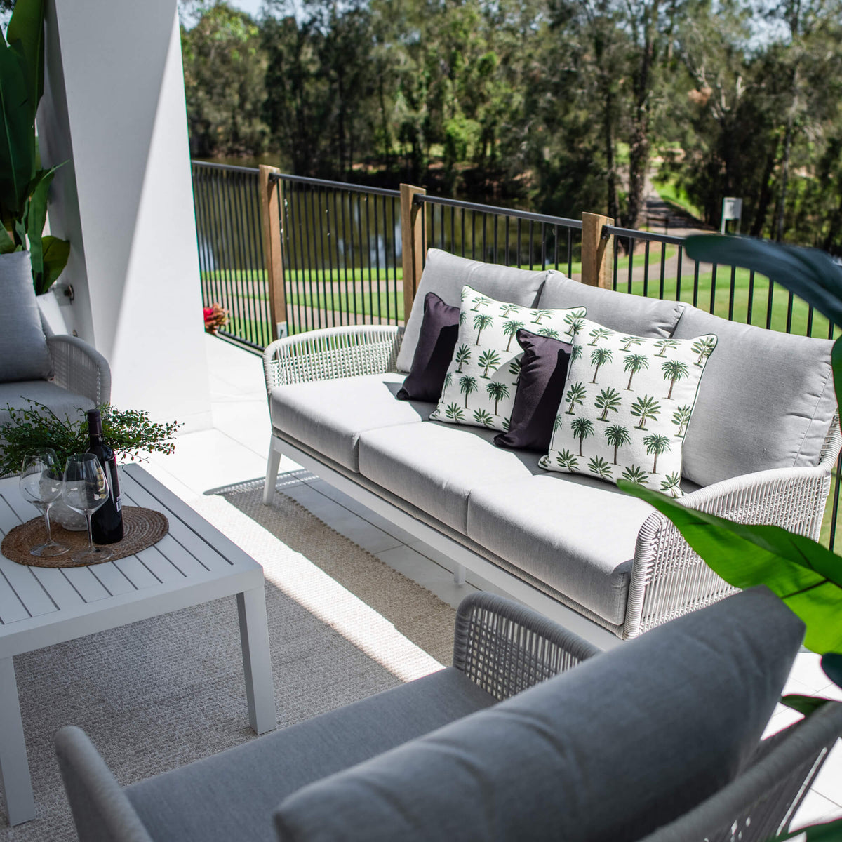 best-outdoor-furniture-Bella Rope 3 - 4pce - White/Grey Outdoor Lounge Setting #color_WHITE