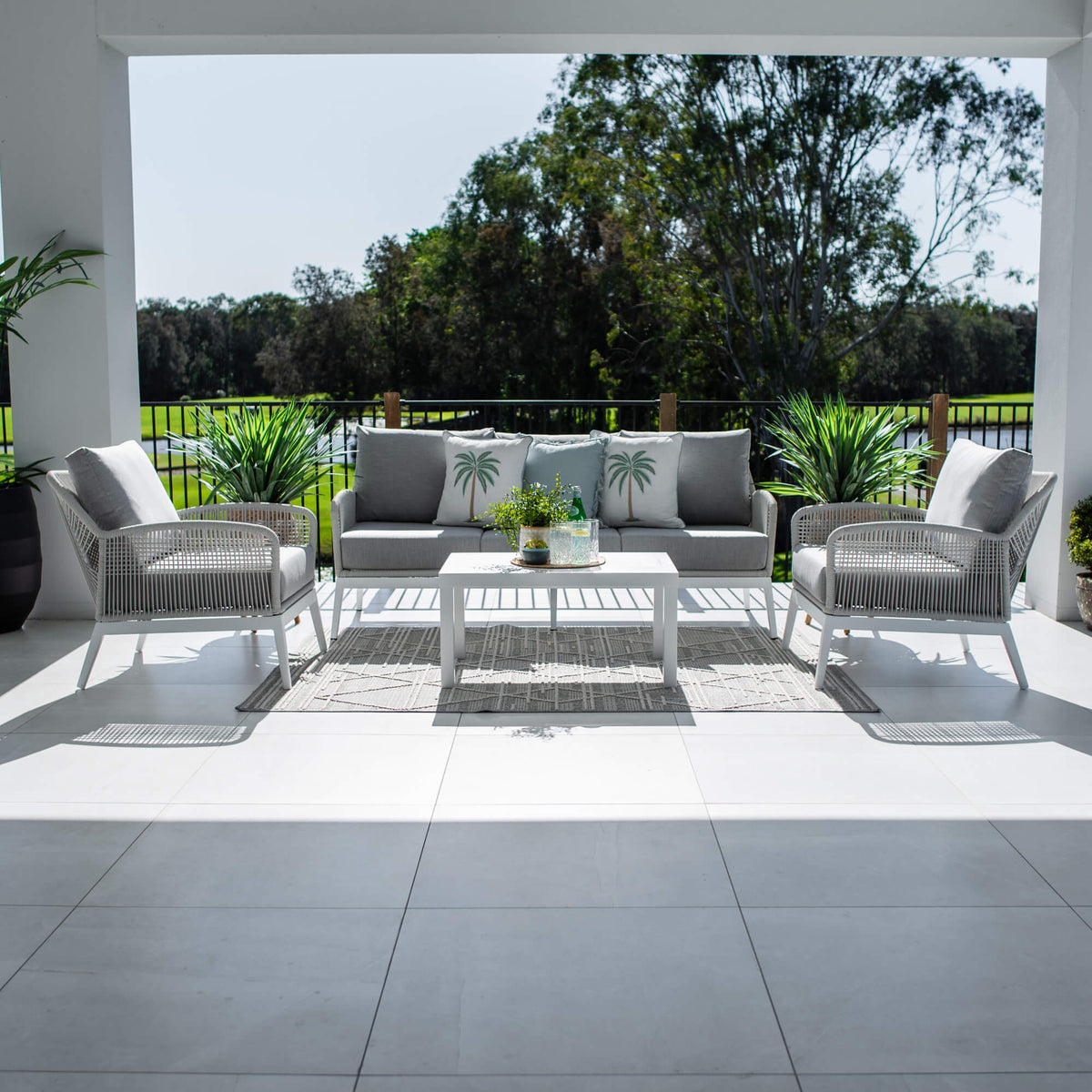 best-outdoor-furniture-Bella Rope 3 - 4pce - White/Grey Outdoor Lounge Setting #color_WHITE