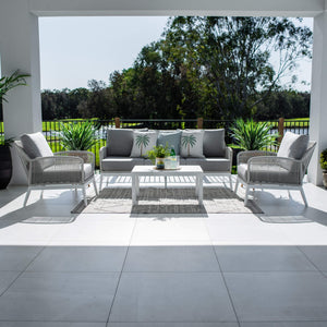 best-outdoor-furniture-Bella Rope 3 - 4pce - White/Grey Outdoor Lounge Setting #color_WHITE