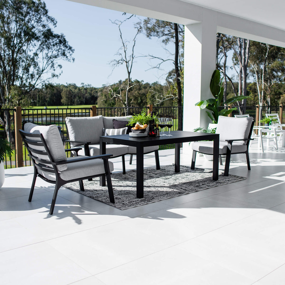 best-outdoor-furniture-Bermuda 2 Low Dining - 4pce - Outdoor Lounge Setting #color_BLACK