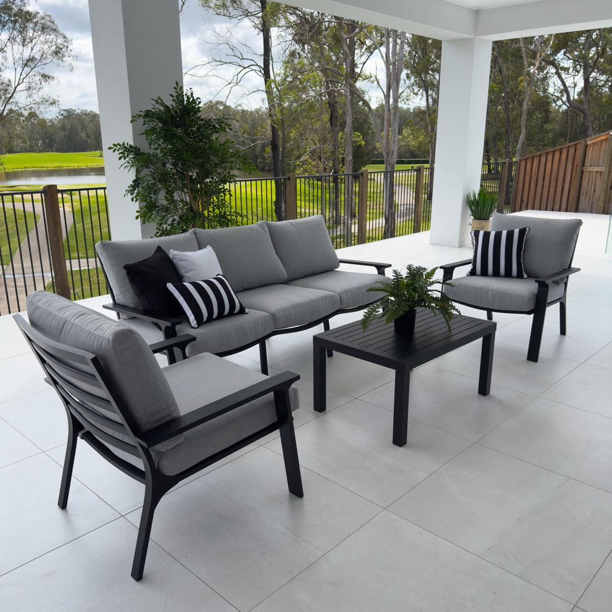 best-outdoor-furniture-Bermuda 3 - 4pce - Outdoor Lounge Setting #color_BLACK