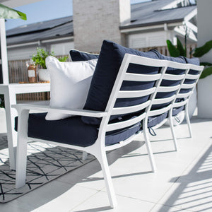 best-outdoor-furniture-Bermuda 3 - 4pce Low Dining Lounge Setting (Sunbrella Fabric) #color_NAVY