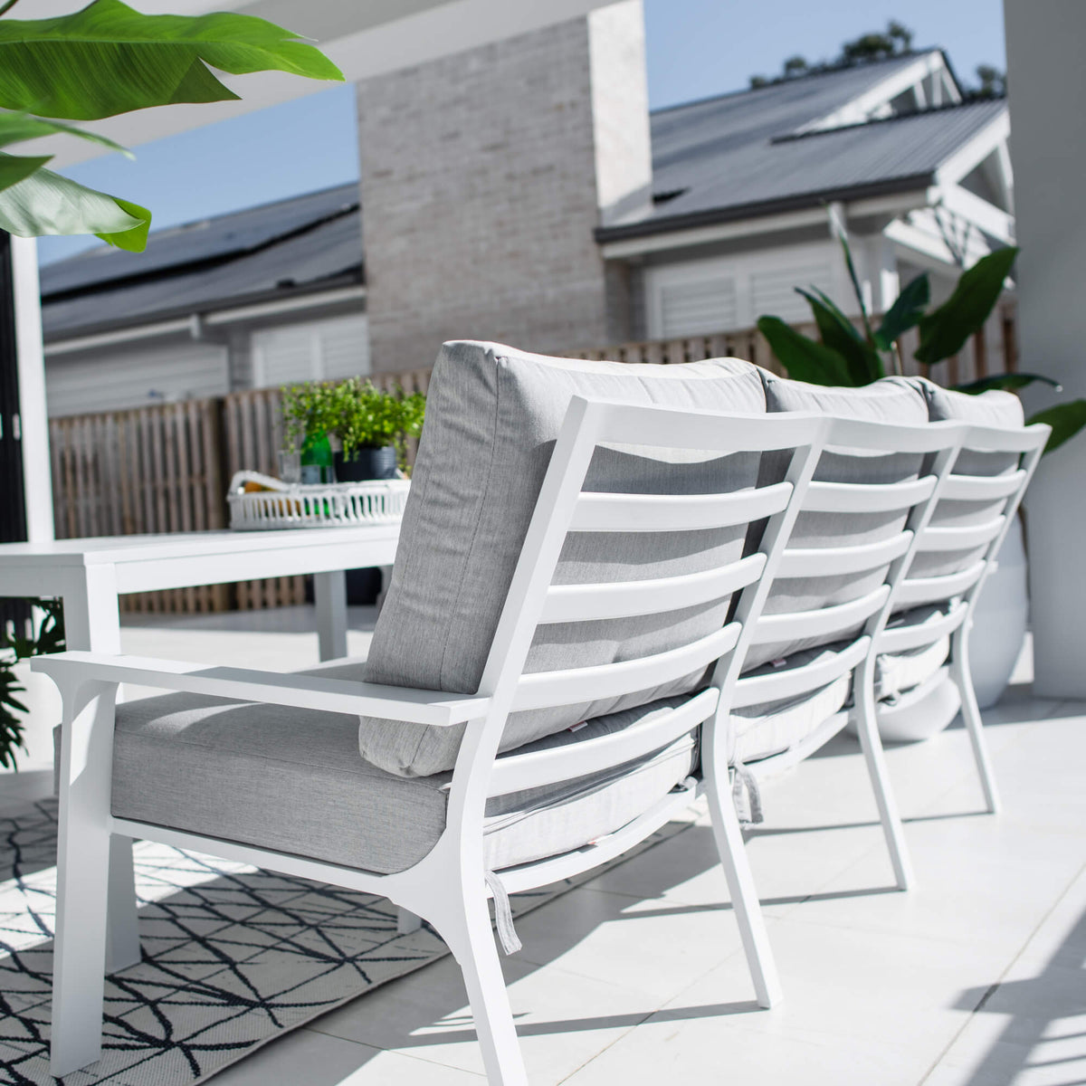 best-outdoor-furniture-Bermuda 3 - 4pce Low Dining Lounge Setting (Sunbrella Fabric) #color_GREY