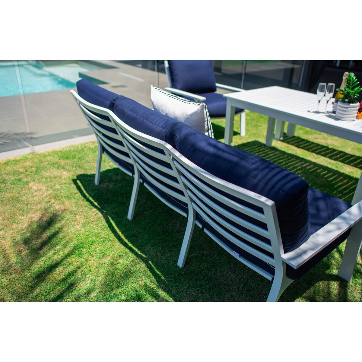 best-outdoor-furniture-Bermuda 3 - 5pce Low Dining Lounge Setting (Sunbrella Fabric)