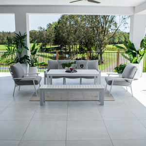 best-outdoor-furniture-Bermuda 3 - 5pce Low Dining Lounge Setting (Sunbrella Fabric) #color_GREY