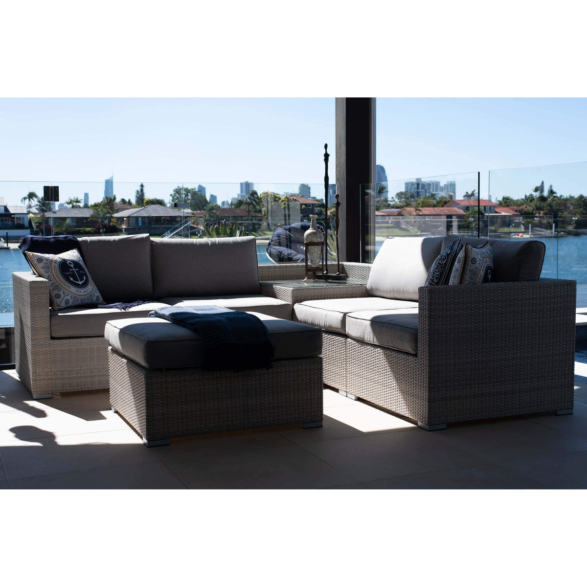 Cuban 6pce Modular - Outdoor Lounge Setting (Bone)