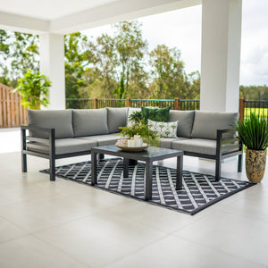 best-outdoor-furniture-Jersey Modular 4pce - Gunmetal - Outdoor Lounge Setting
