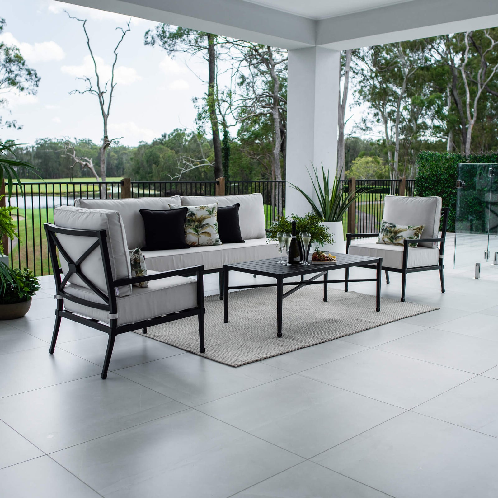 best-outdoor-furniture-Odessa 3 - 4pce - Outdoor Lounge Setting #color_BLACK