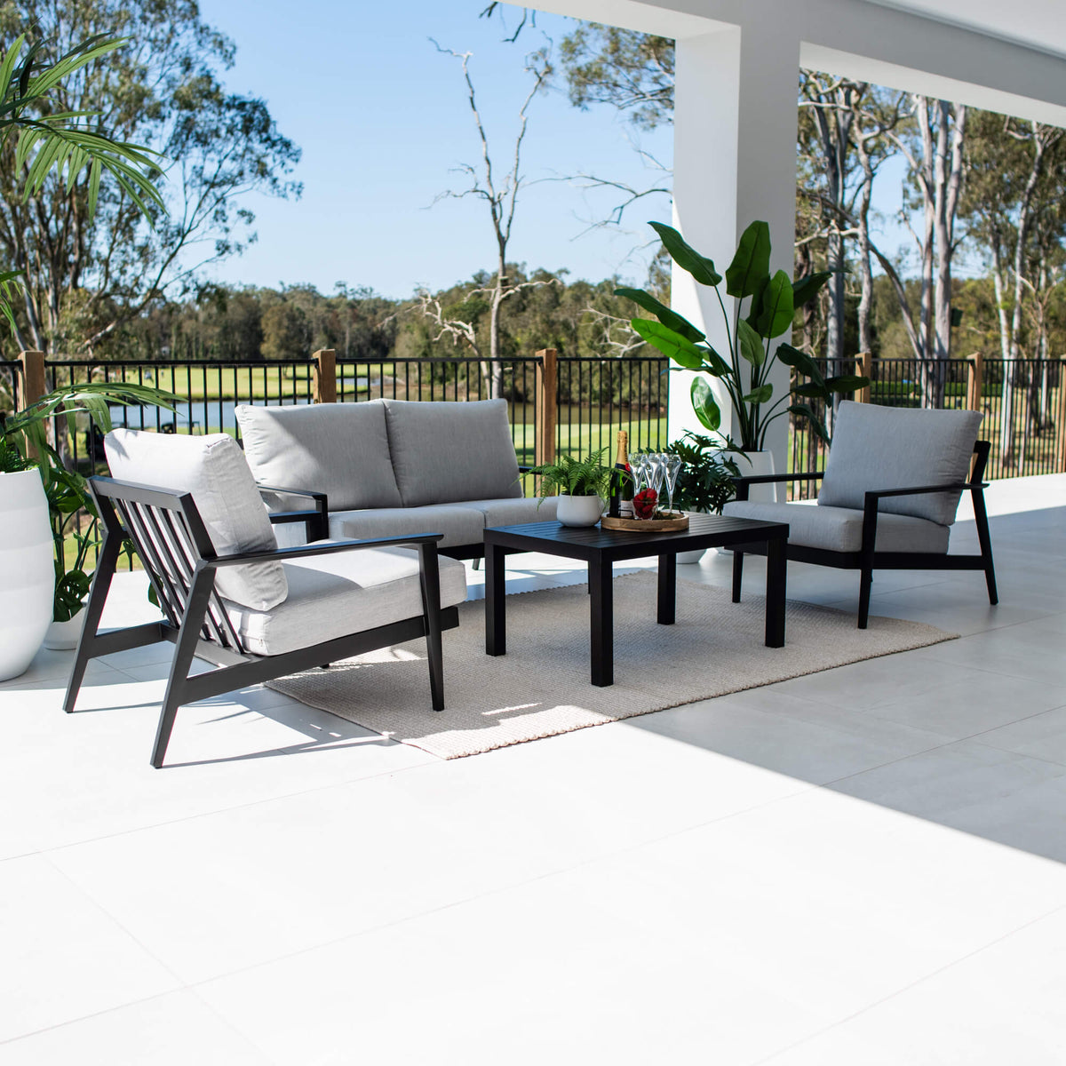 best-outdoor-furniture-Peru Aluminium 2 - 4pce - Outdoor Lounge Setting #color_BLACK