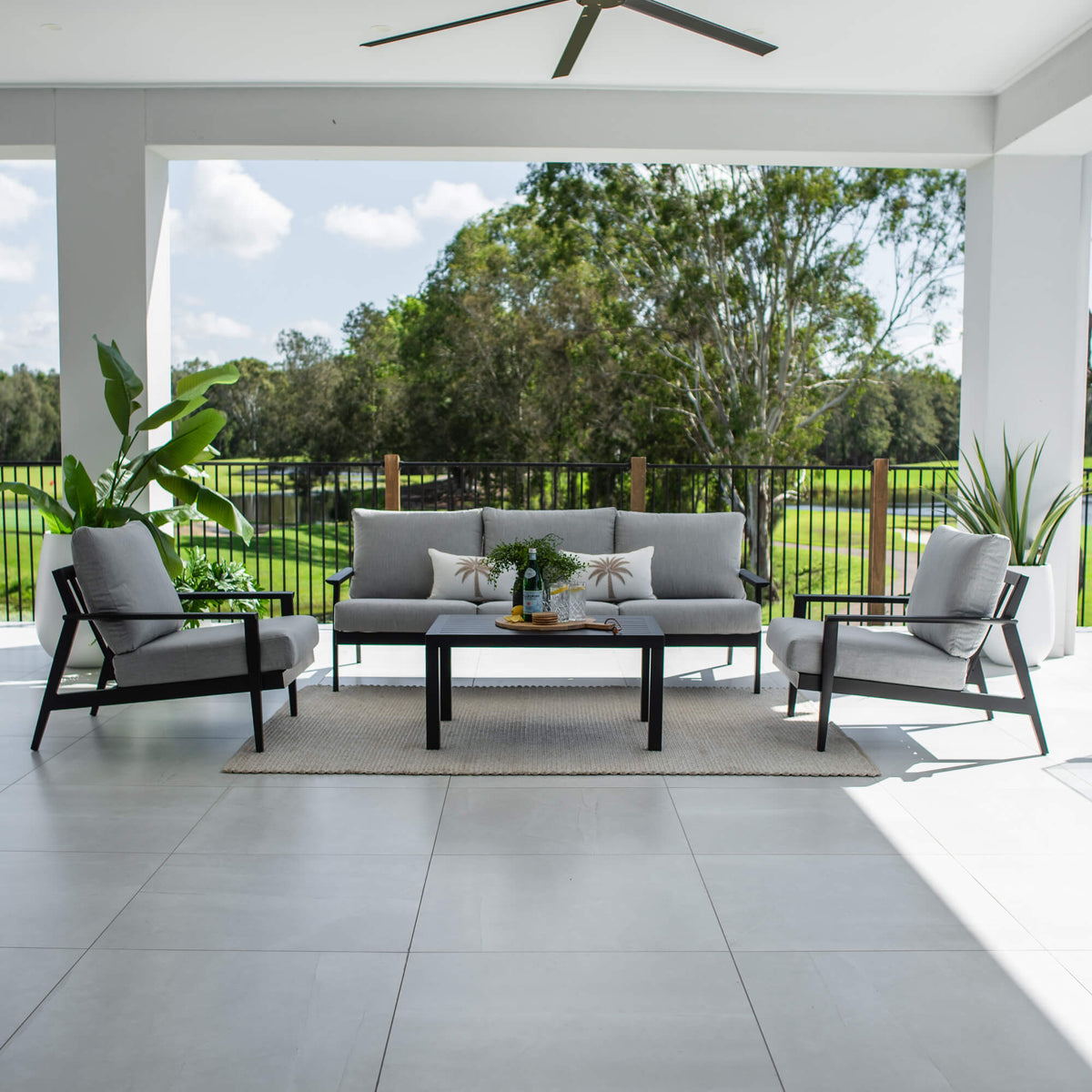 best-outdoor-furniture-Peru Aluminium 3 - 4pce - Outdoor Lounge Setting #color_BLACK