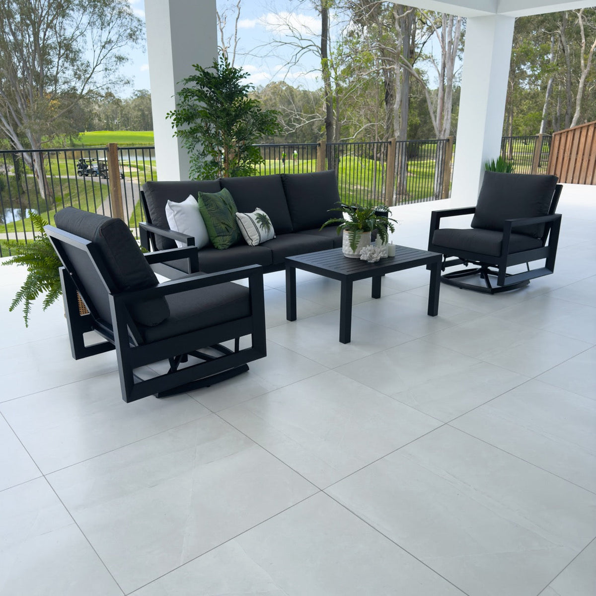 best-outdoor-furniture-Taylah Swivel 3 - 4pce - Outdoor Lounge Setting #color_BLACK