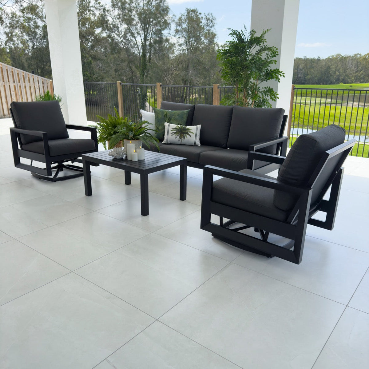 best-outdoor-furniture-Taylah Swivel 3 - 4pce - Outdoor Lounge Setting #color_BLACK