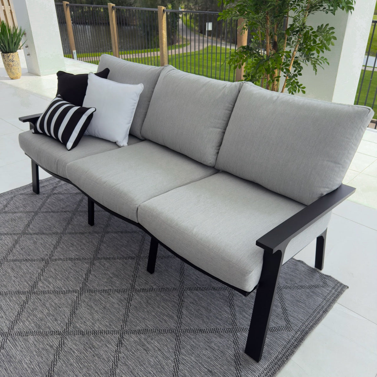 best-outdoor-furniture-Bermuda 3 Seater - Outdoor Lounge #color_BLACK