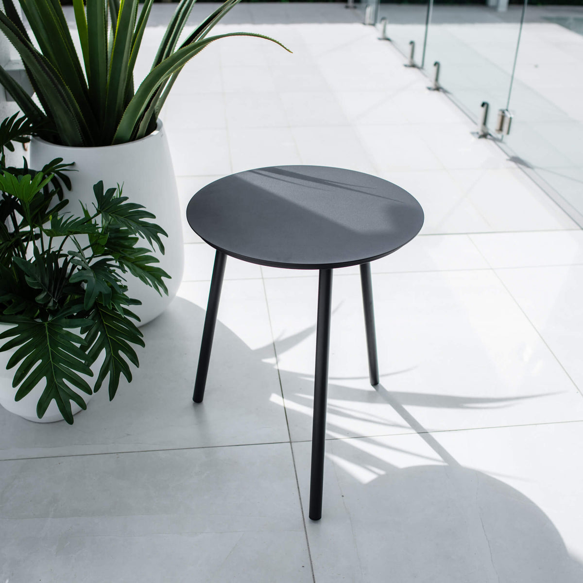 best-outdoor-furniture-Round - Outdoor Side Table #color_BLACK