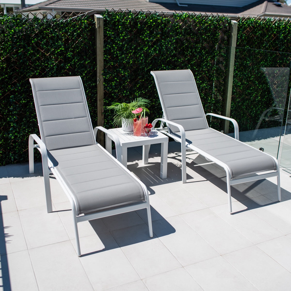 Leona Slat - 3pce - Outdoor Sun Lounge