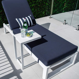 best-outdoor-furniture-Milan Menzin w/Cushion  - Outdoor Sun Lounge #color_WHITE NAVY
