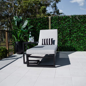 best-outdoor-furniture-Milan Menzin w/Cushion  - Outdoor Sun Lounge #color_GUNMETAL BLACK