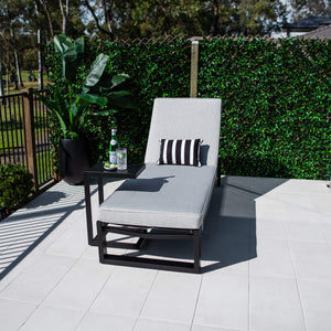 best-outdoor-furniture-Milan Menzin w/Cushion  - Outdoor Sun Lounge #color_GUNMETAL BLACK