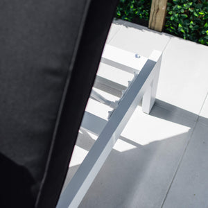 best-outdoor-furniture-Milan Menzin w/Cushion  - Outdoor Sun Lounge #color_BLACK WHITE