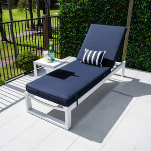 best-outdoor-furniture-Milan Menzin w/Cushion  - Outdoor Sun Lounge #color_WHITE NAVY