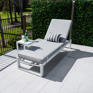 best-outdoor-furniture-Milan Menzin w/Cushion  - Outdoor Sun Lounge #color_WHITE GREY
