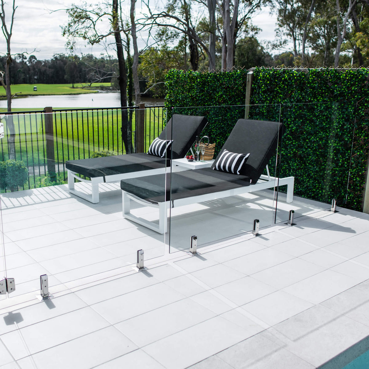 best-outdoor-furniture-Milan Slat - 5pce - Outdoor Sun Lounge #color_WHITE BLACK