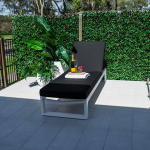 best-outdoor-furniture-Milan w/Cushion - Outdoor Sun Lounge #color_WHITE-BLACK