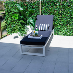best-outdoor-furniture-Milan w/Cushion - Outdoor Sun Lounge #color_WHITE-NAVY