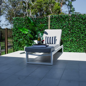 best-outdoor-furniture-Milan w/Cushion - Outdoor Sun Lounge #color_WHITE-GREY