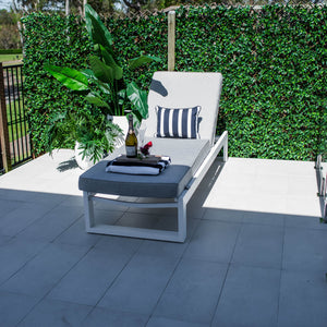 best-outdoor-furniture-Milan w/Cushion - Outdoor Sun Lounge #color_WHITE-GREY
