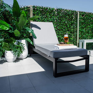 best-outdoor-furniture-Milan w/Cushion - Outdoor Sun Lounge #color_BLACK-GREY
