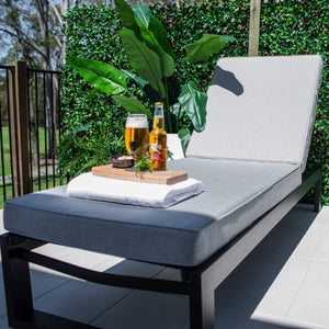 best-outdoor-furniture-Milan w/Cushion - Outdoor Sun Lounge #color_BLACK-GREY