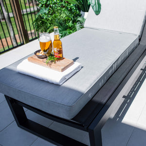 best-outdoor-furniture-Milan w/Cushion - Outdoor Sun Lounge #color_BLACK-GREY