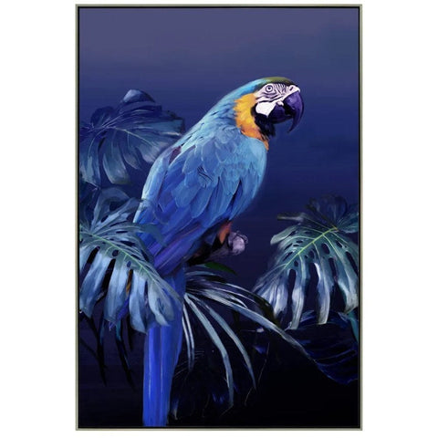 Blue Parrot on Palm Wall Art
