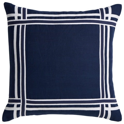 Yacht Club Navy Linen - Indoor Cushion (50 x 50)