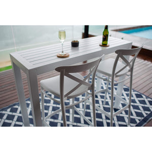 best-outdoor-furniture-Cross 75 - Alum Slat Bar 130 - 3pce - Outdoor Bar Set