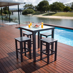 best-outdoor-furniture-Hudson/Slat - 5pce Outdoor Bar Set (90x90cm)