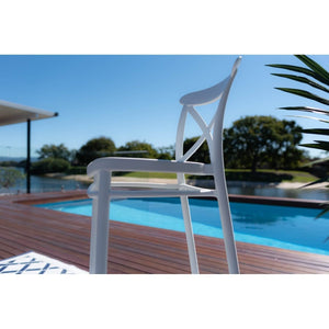 best-outdoor-furniture-Cross Back Bar Stool 75 - Outdoor Bar Chair